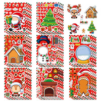 8/16PCS Christmas Puzzle Stickers DIY Stickers Gift Stickers Party Stickers Image Stickers Creative Stickers