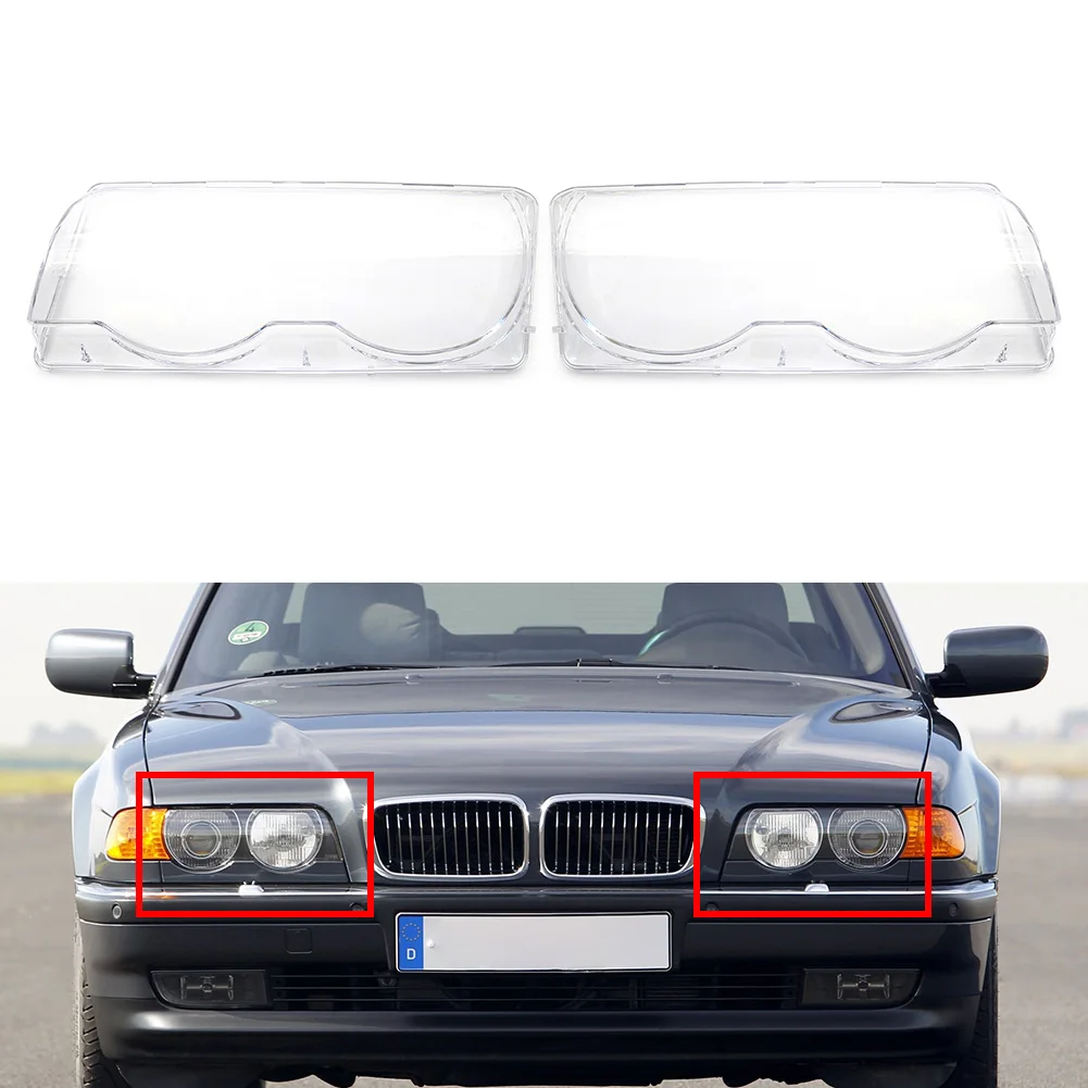 Transparent Front Headlight Lens Cover Lampshade For BMW 7 Series E38 728i 730i 735i 740i 750i 1999-2001 Car Accessories