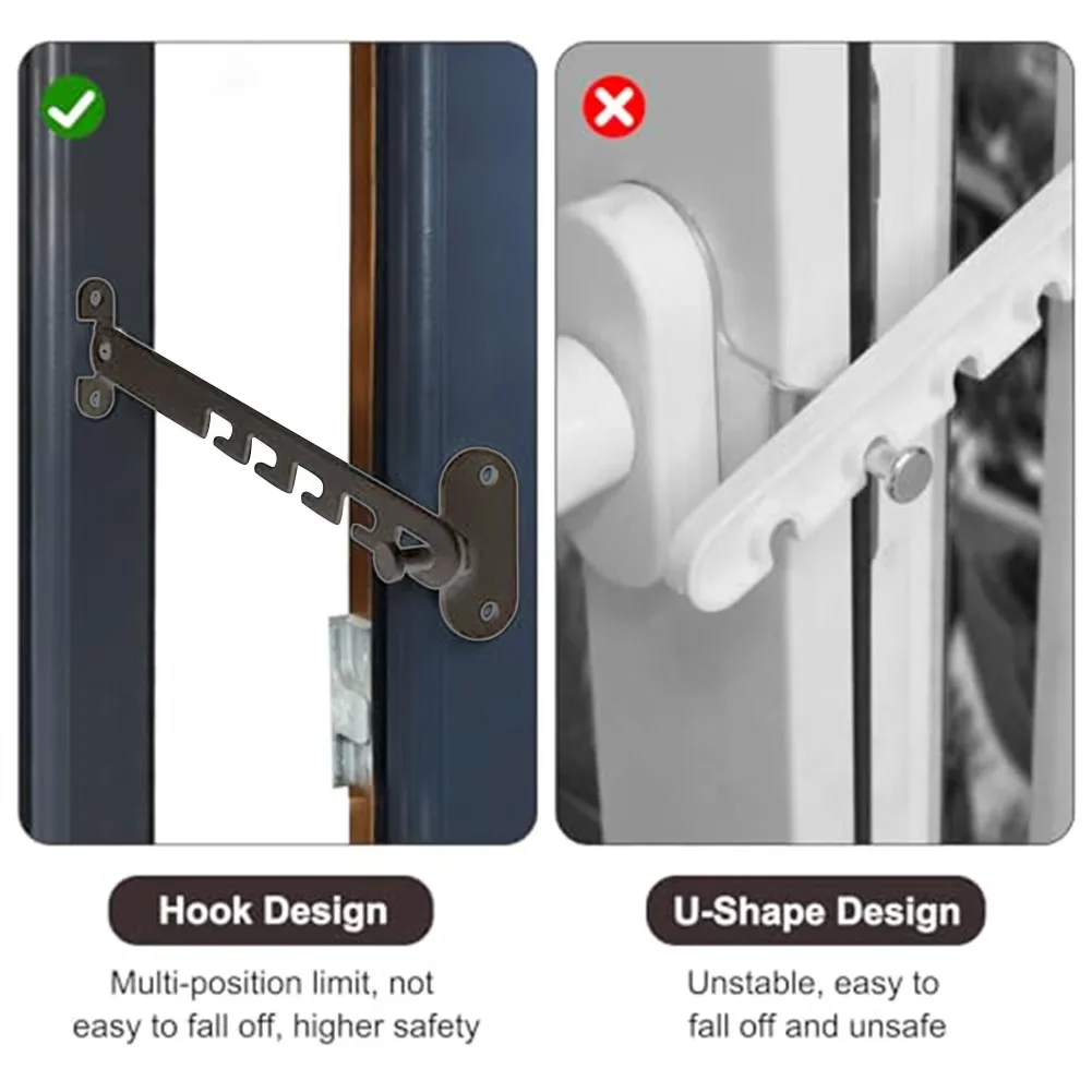 Strong Wind Protection For Home Windows Window Adjuster Folding Window Limiter Adjustable Limits Carbon Steel Material