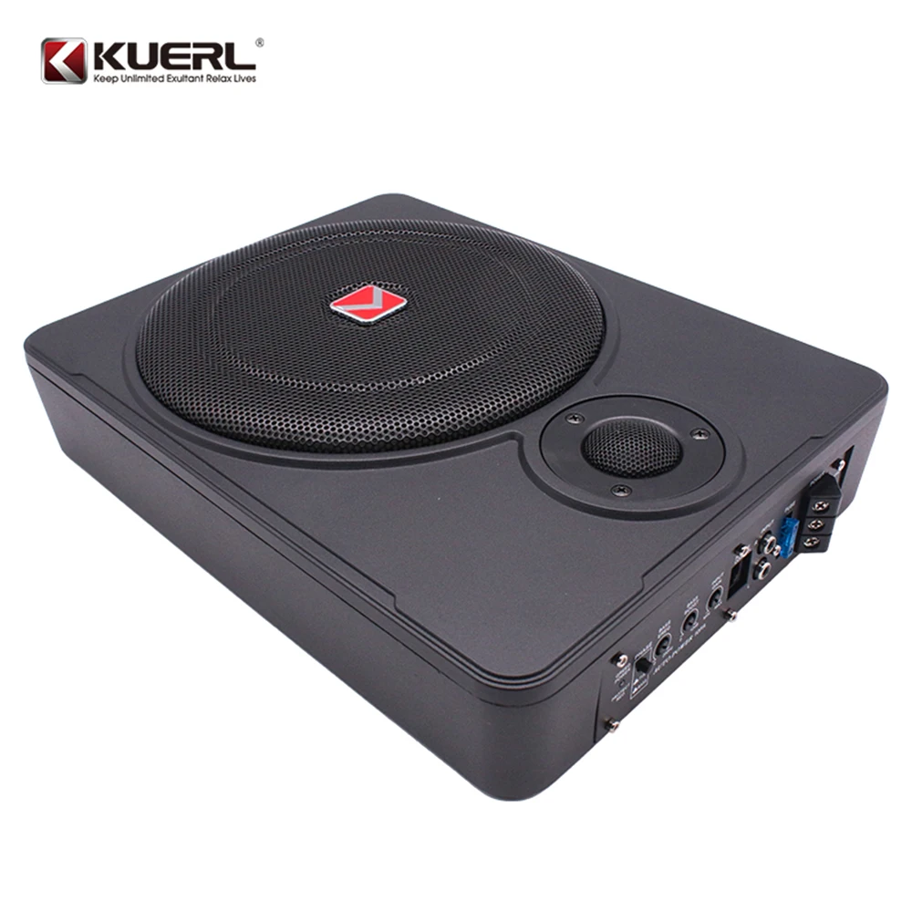 

Hot Selling 12V Ultra-Thin Active Car Subwoofer 10 Inch Metal Shell Powered Subwoofer with Tweeter Audio Car Audio System