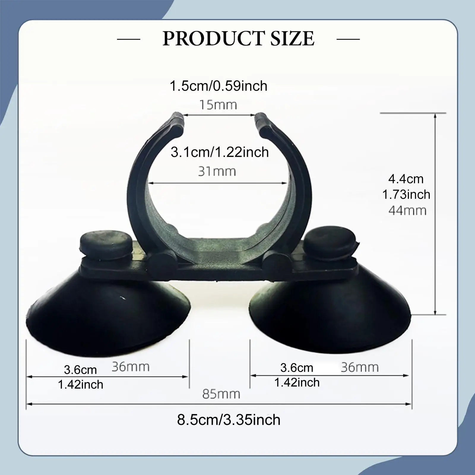 10 Pieces Aquarium Heater Suction Cup Clips Practical Compact Multipurpose Fixing Clamps Heating Rod Holders for Rain Bars