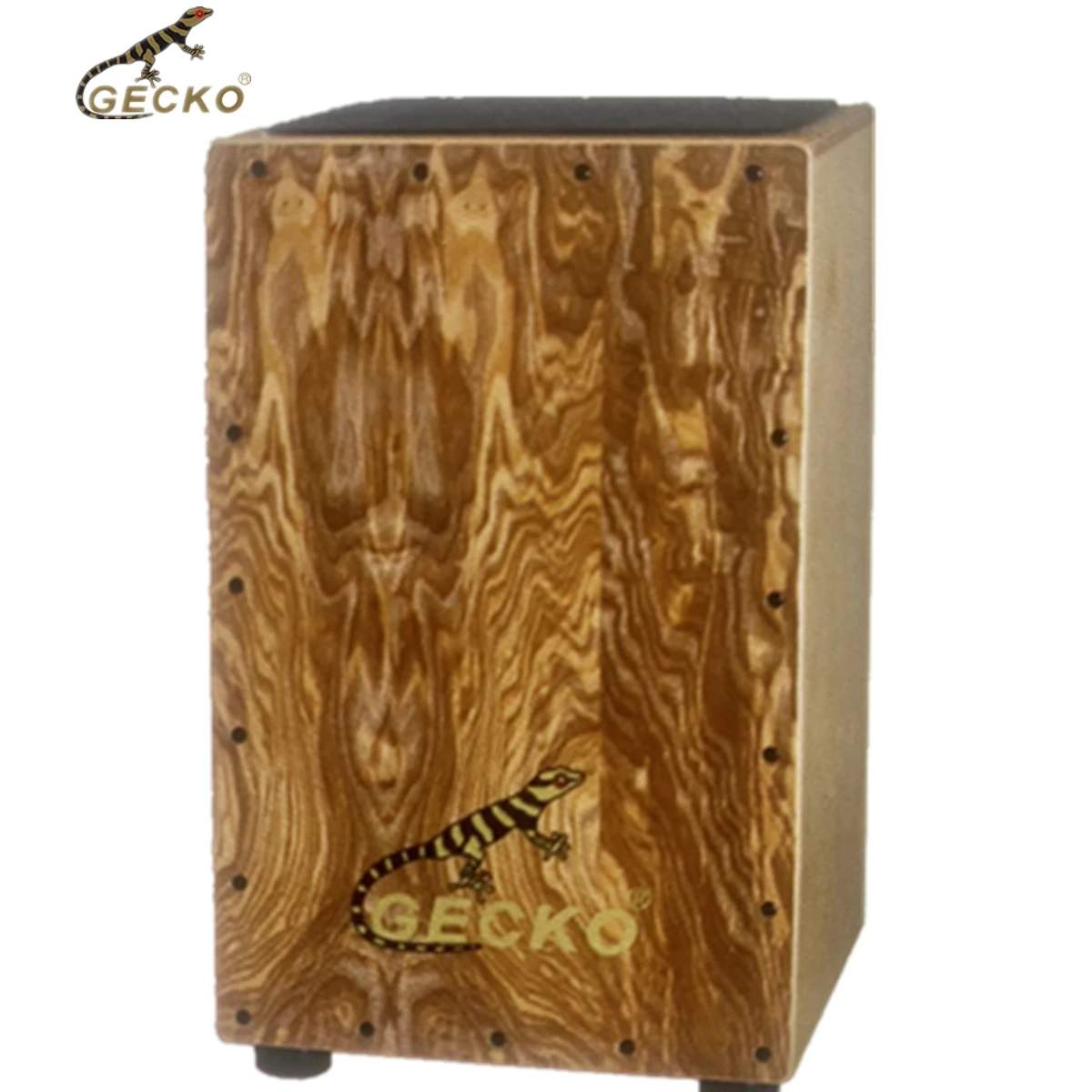 GECKO CL10TOV Cajon Box Drum High Quality Percussion Musical Instrument Olive Burl Birch Wood Body Steel String Cajon Box Drum