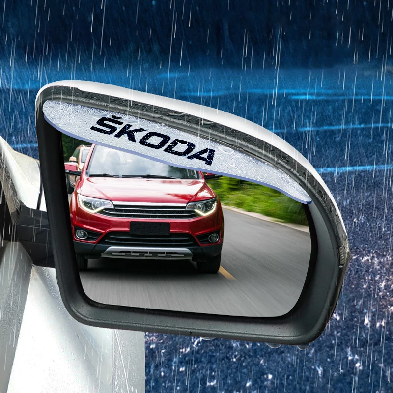 2pcs Car Rearview Mirror Rain and Snow Protection Cover Sunshade For Skoda Octavia Rapid Fabia 1 2 3 A4 A5 MK2 Kodiaq Superb 3