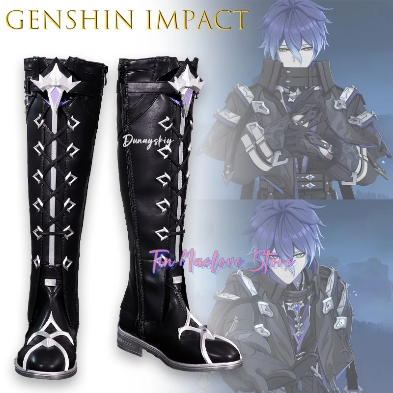 

Genshin Impact Flins Сапоги для косплея Мужская обувь для выступлений Аниме Играコス Расширен наряд Хэллоуин Карнавал Ролевая игра Реквизит для вечеринки ﻿