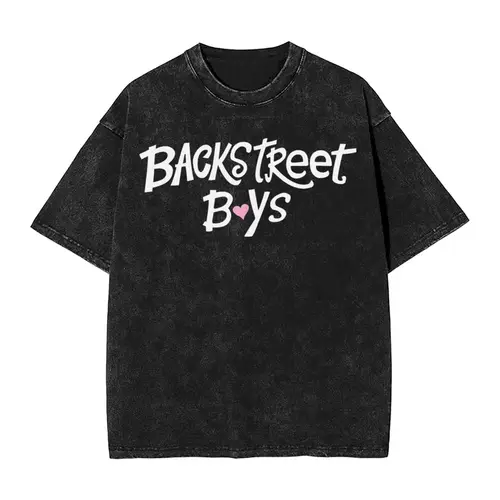 Backstreet Boys Millennium Music Tour camiseta hombres puro algodón lavado camiseta BSB Logo con corazón camisetas de manga corta ropa