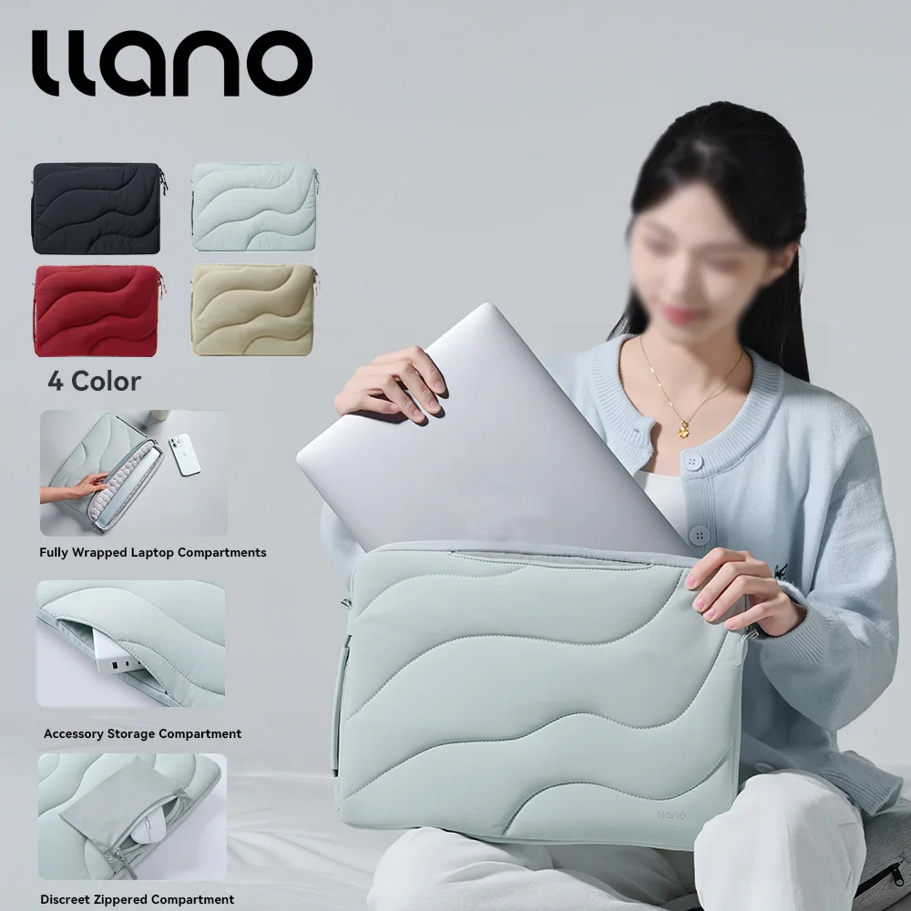 llano 13.3/14 inch Laptop Bag, for Notebook Tablet Laptop Case, 360° Protection, Lightweight, 4 Compartments Storage Thicken Sho