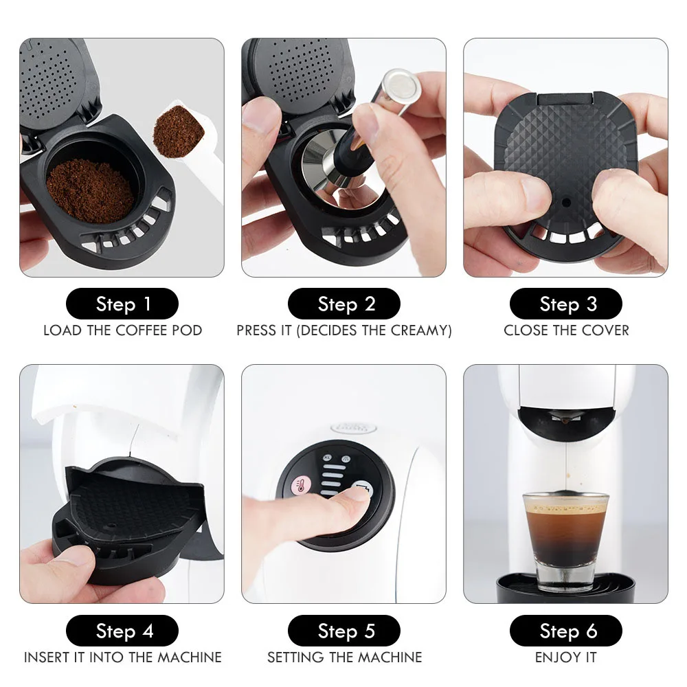 Dapat digunakan kembali untuk Dolce Gusto Coffee Convert Capsule Adapter kompatibel dengan Genio