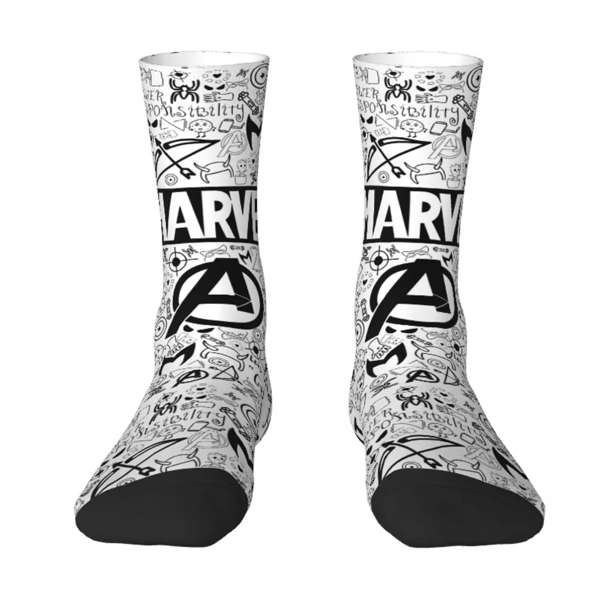 Adults Men Socks Guardians Of The Galaxy marvel Stockings Winter Funny Breathable Socks Graphic Skateboard Anti-Slip Socks