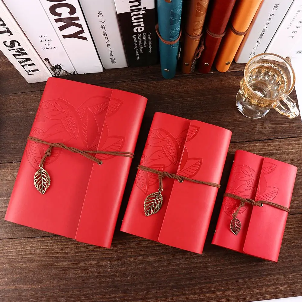 Office Literature Planners Journal Notepad Diary Binder Kraft Vintage Notebook PU Leather Paper Replaceable Spiral Note Book