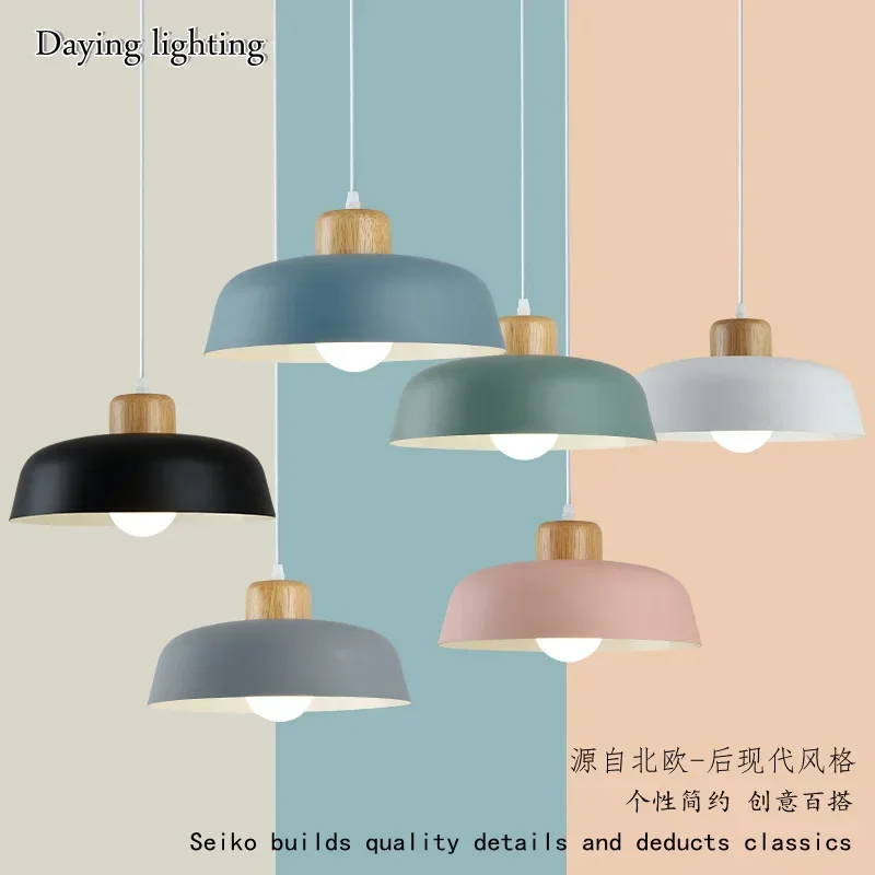 

Now Nordic Lighting Modern Living Room Dining Table Lamps Simple Personality Creative Bar Bedroom Single Head Macaron Chandelier