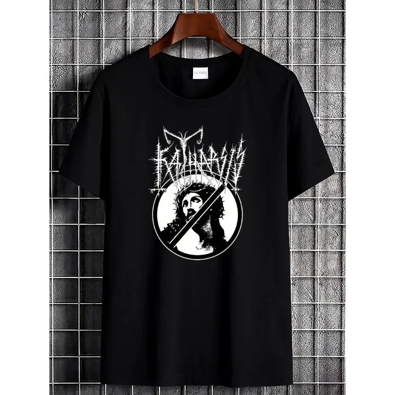 Katharsis Men's and Women's Gothic Metal Pattern T-shirt