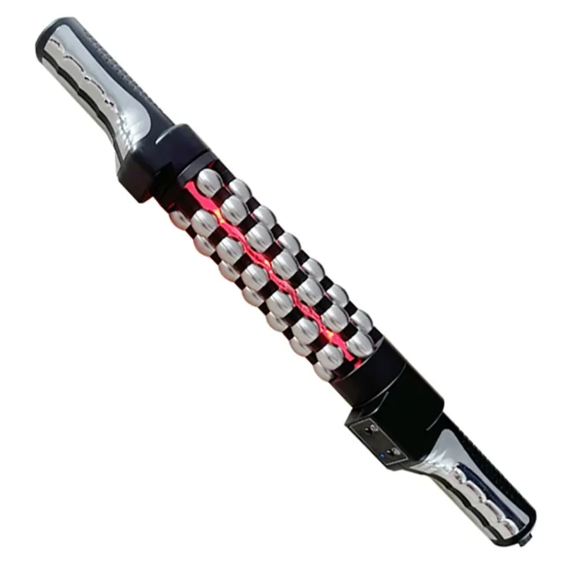Red Light Heated 360° Rotating Massage Roller Inner Ball Anti‑Cellulite Massager