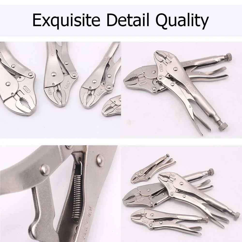 FUTE Locking Pliers Lock Pliers Curved Jaw Pliers Labor-saving Straight Long Nose Plier Multi-function Welding Tool Carbon Steel