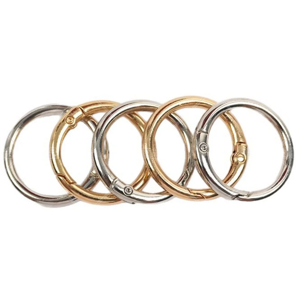 30/10 Stück Metall O-Ring Federverschlüsse für DIY-Schmuck, Öffnbare Runde Karabiner, Schlüsselanhänger, Taschenhaken, Hundeketten-Verschlüsse, Verbinder – Detail 1