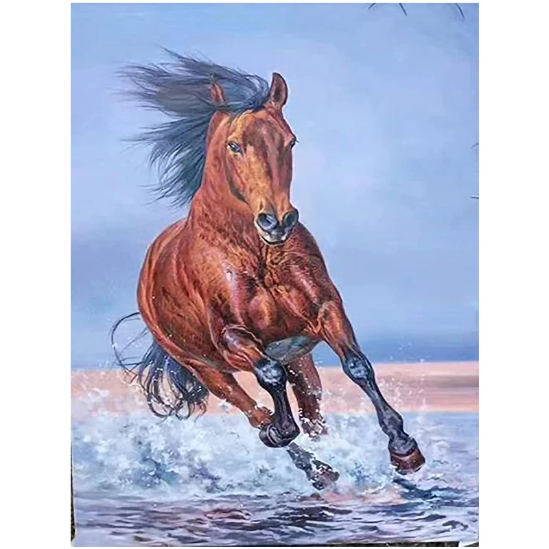 

5D Diamond Painting Galloping Horse Kits Handmade Needlework DIY Diamond Embroidery Animal Rhinestone Picture Cross Stitch Decor