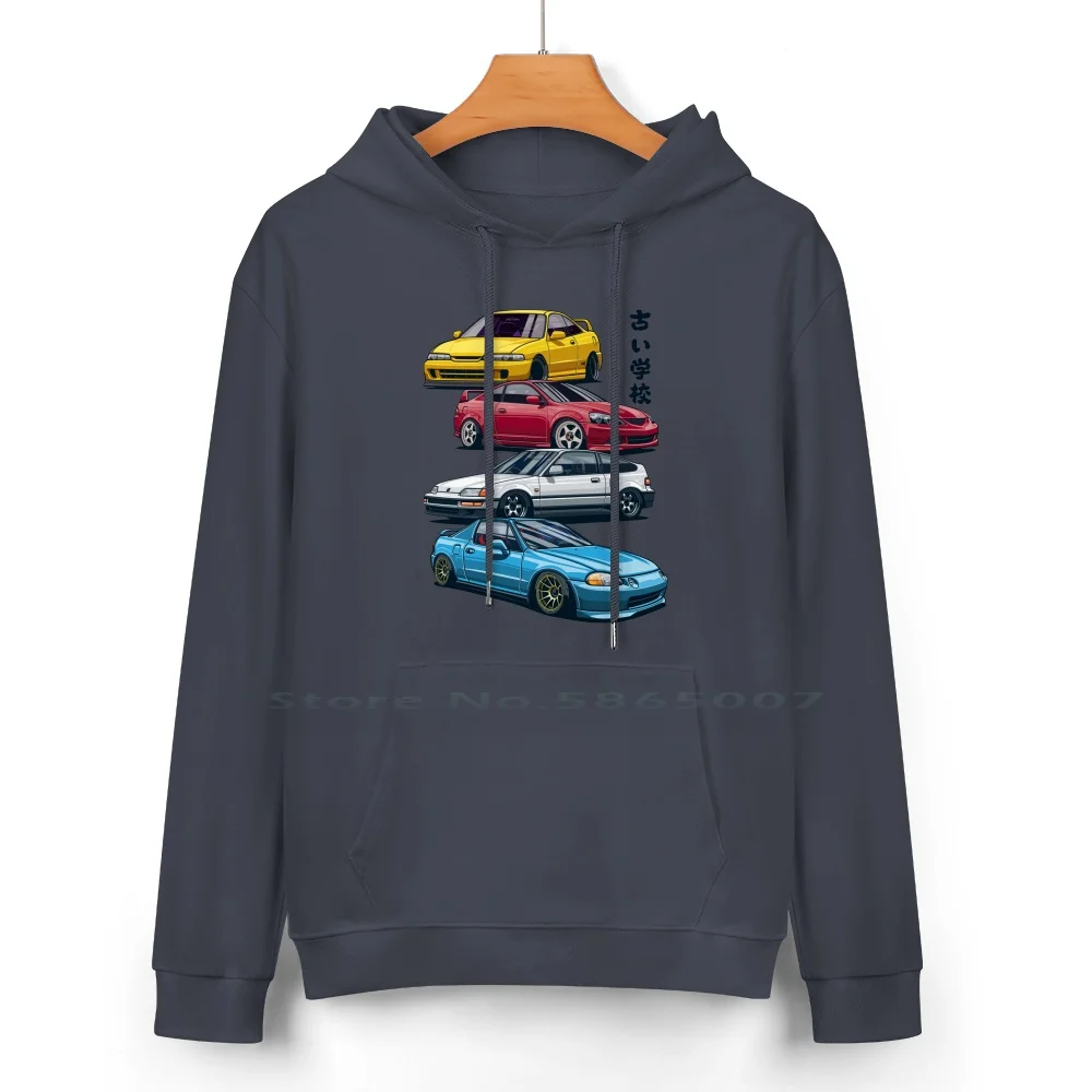 Jdm Mix. Civic , Crx , Integra Pure Cotton Hoodie Sweater 24 Colors Cars Vehicle Automotive Vector Legend Jdm Japan Wheels Race