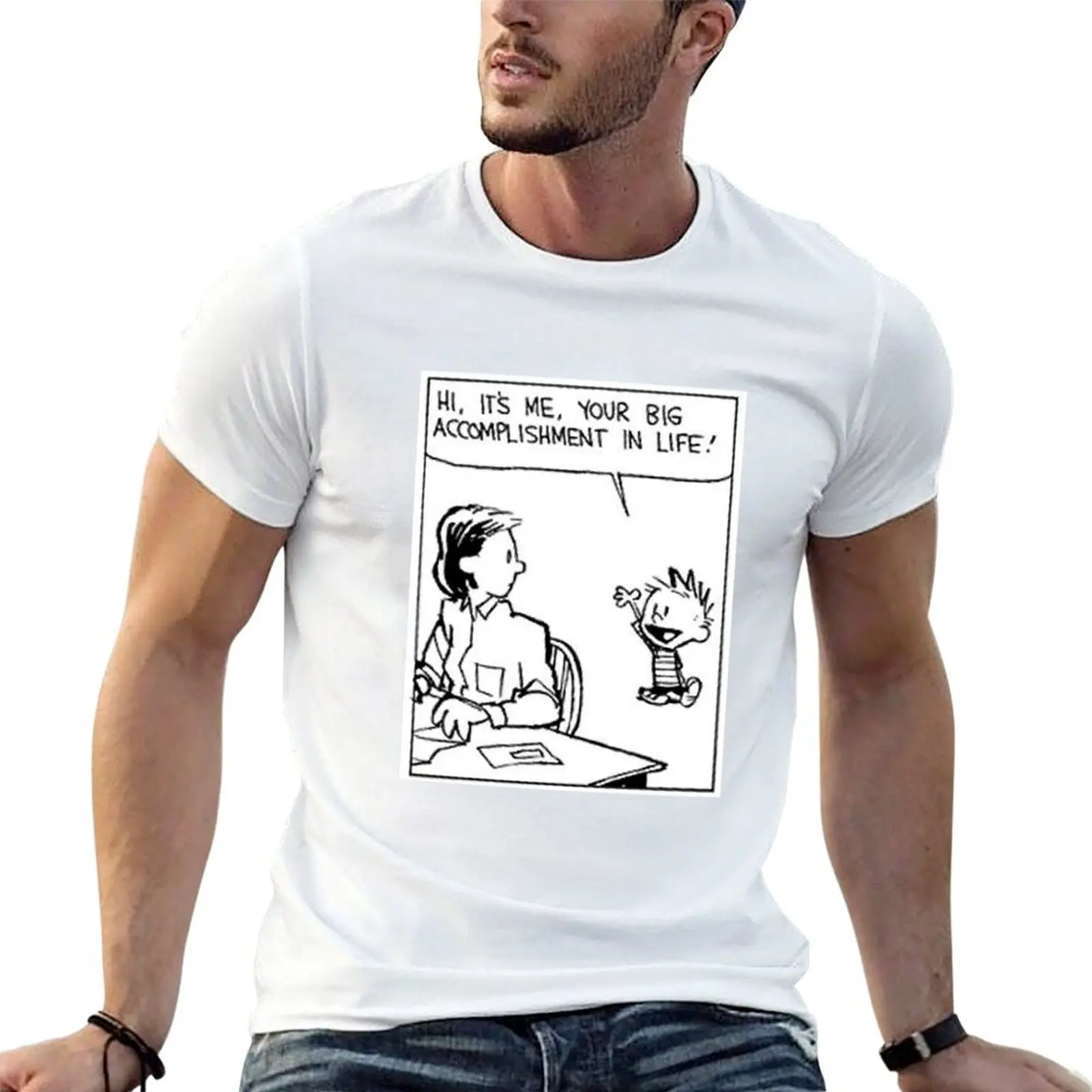 

Comic man tshirt and dark humor funny Calvin t Hobbes T-Shirt shirts