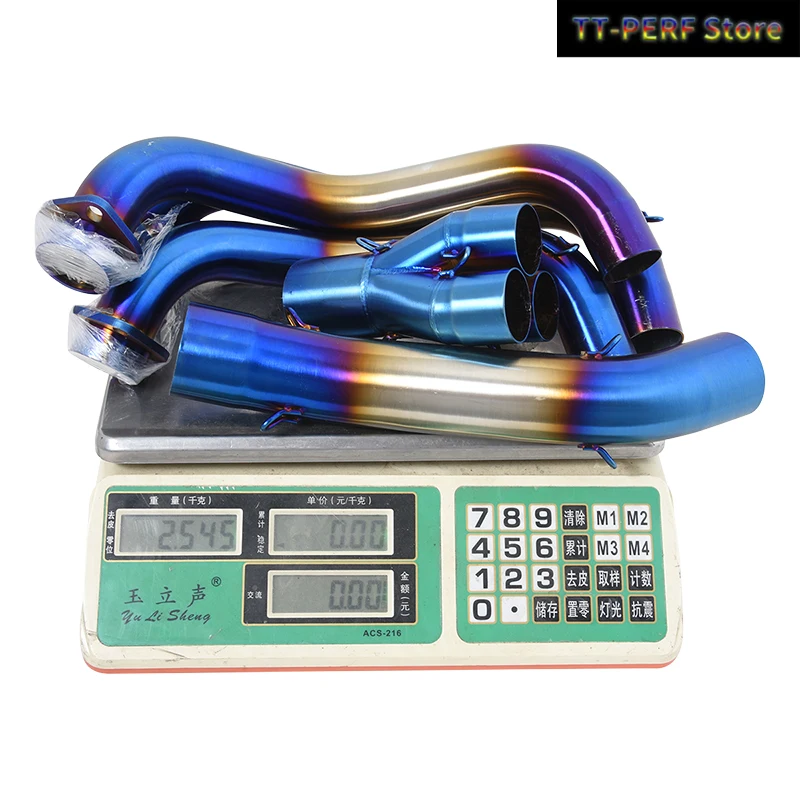 زلة على لياماها MT-09 FZ-09 FJ09 MT09 الراسم 900 GT 2015 - 2021 دراجة نارية العادم الهروب أنظمة تعديل الجبهة رابط الأنابيب 51 مللي متر