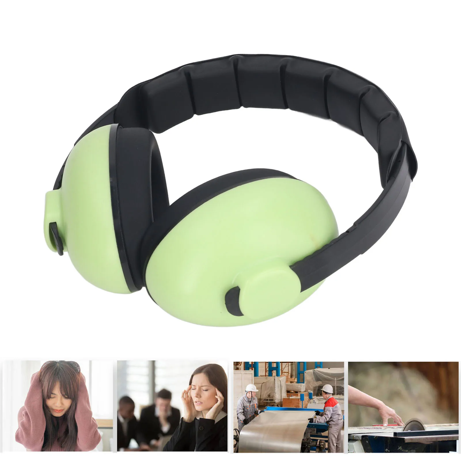 

ZK30 Noise Reduction Safety Ear Muffs 31dB Hearing Protection Earmuffs Sound Proof Noise Canceling Headphones Matcha Green