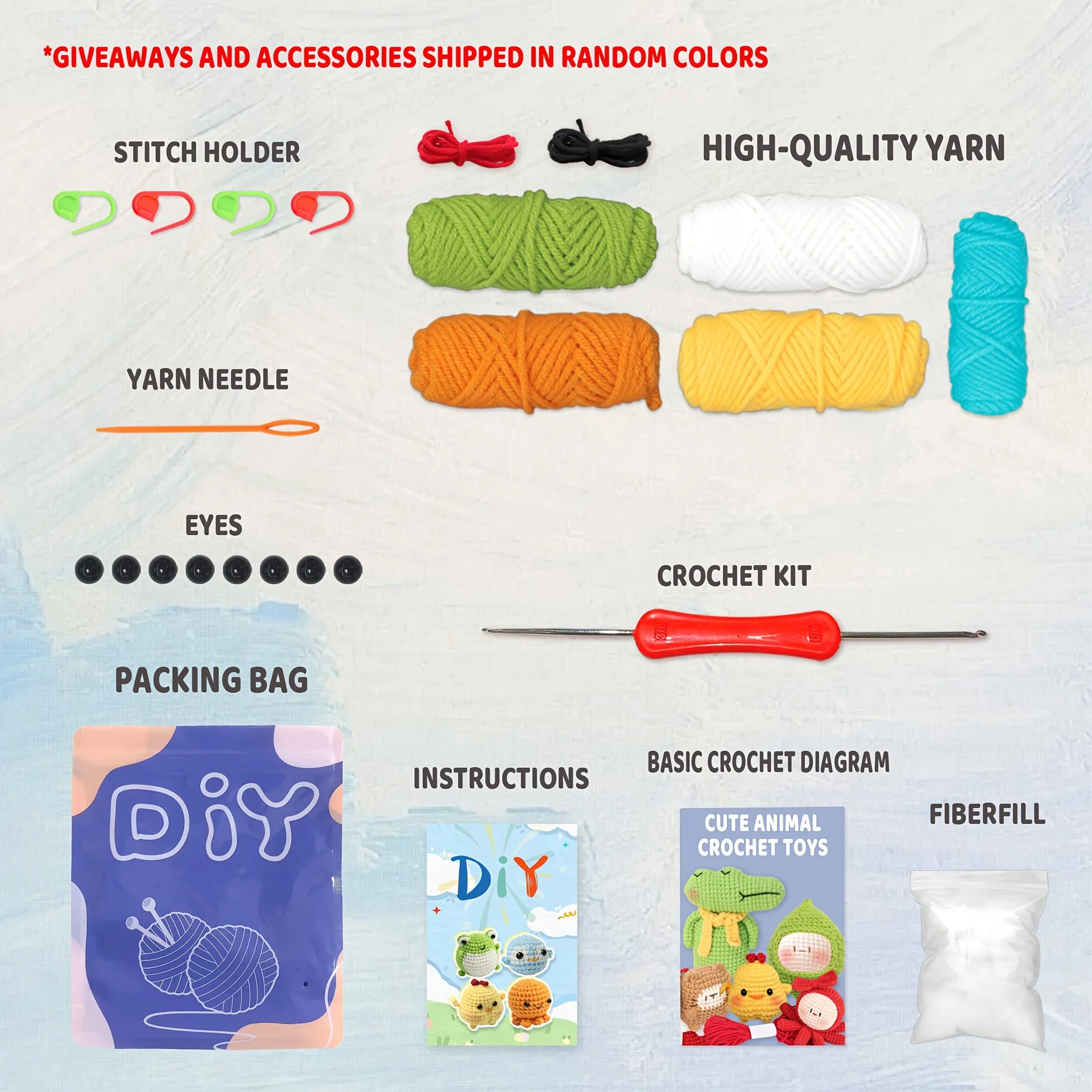 Animal Family Crochet Kit for BeginnersCrochet Starter Kits,DIY Crochet Kit For Beginners,Crocheting Knitting Kit Step-by-Step