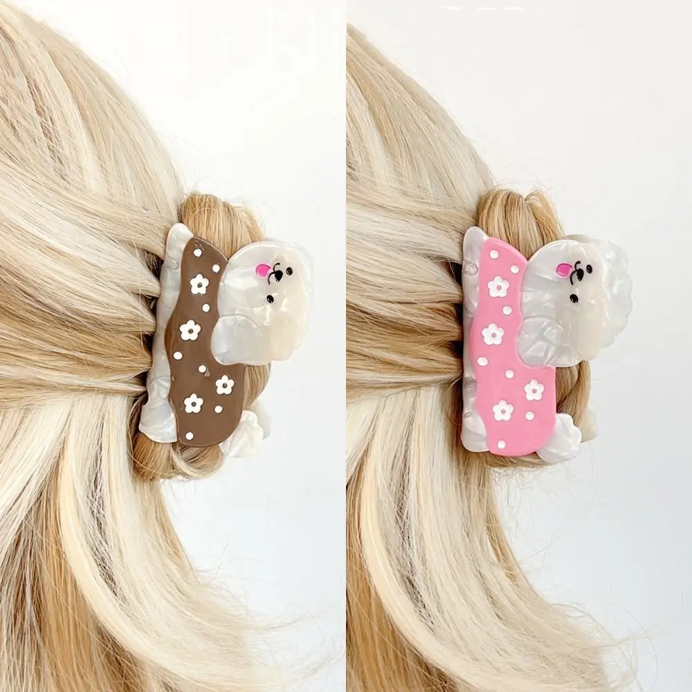 

Korean Style Cute Puppy Acetic AcidHair Claw Flower Acetic Acid Animal Shark Clip Hair Accessories Barrettes Cartoon Hair Clip