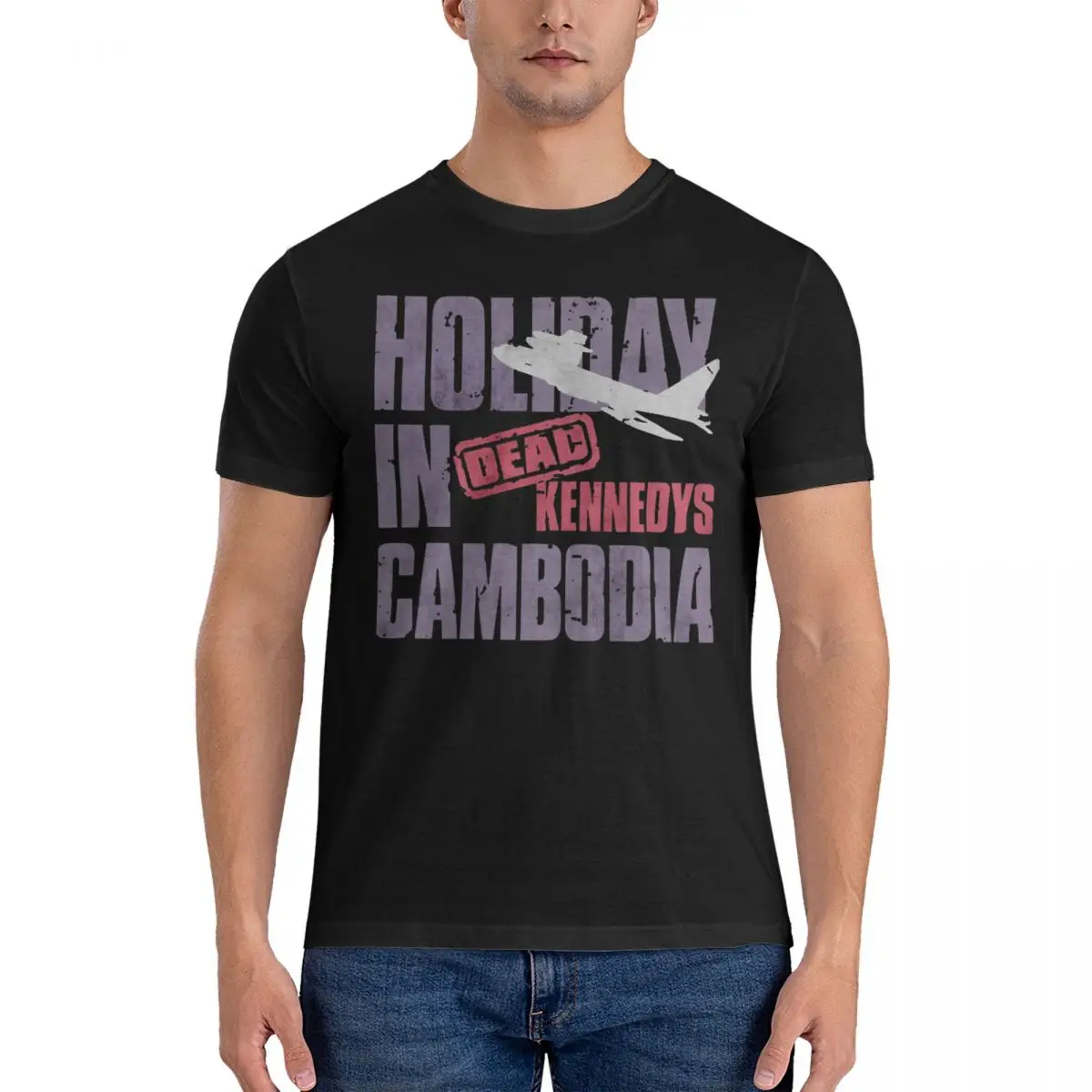 Cool Holiday In Cambodia T-Shirts for Men Round Collar Pure Cotton T Shirts Dead Band Kennedys Short Sleeve T 4XL 5XL 6XL Tops