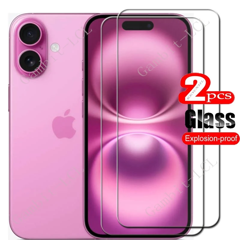 2PCS HD FOR Apple iPhone 16 Plus Tempered Glass Cover ON iPhone16Plus  iPhone16 16Plus Screen Protector Transparent Film