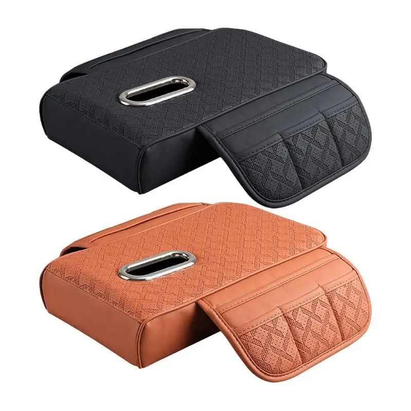 

Car Center Console Heighten Cover PU Leather Center Console Booster Pad Breathable Armrest Cushion Protection Pad For Daily Life