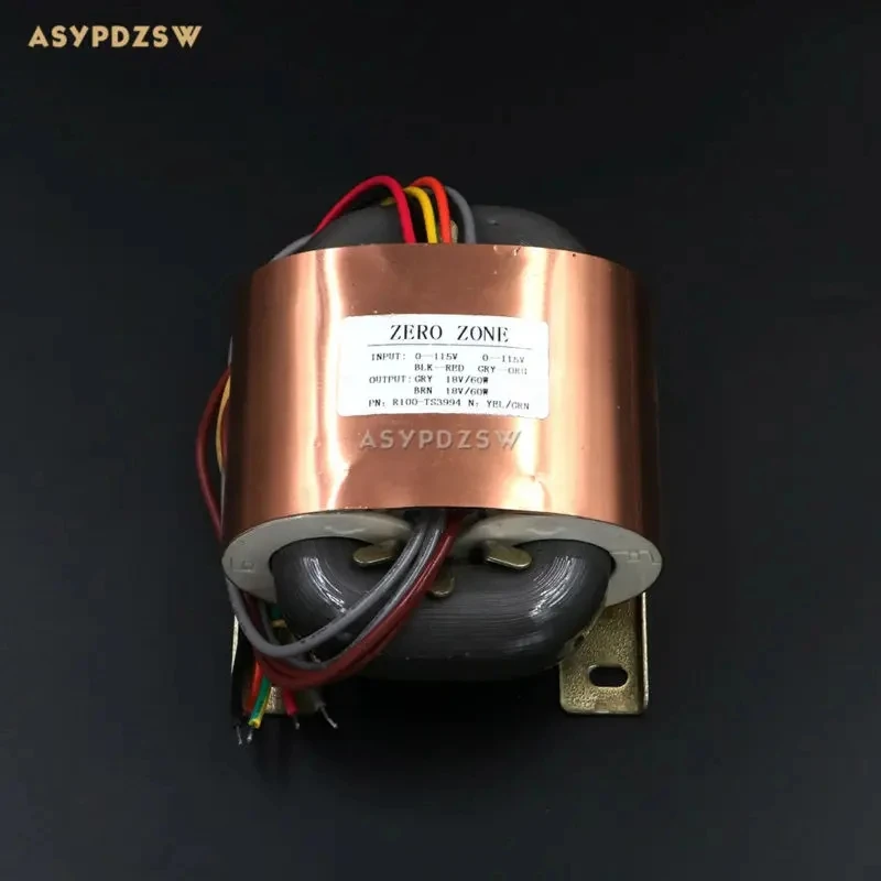 115V/230V 120VA Dual 18V R type transformer With copper foil shield 120W (18V+18V)