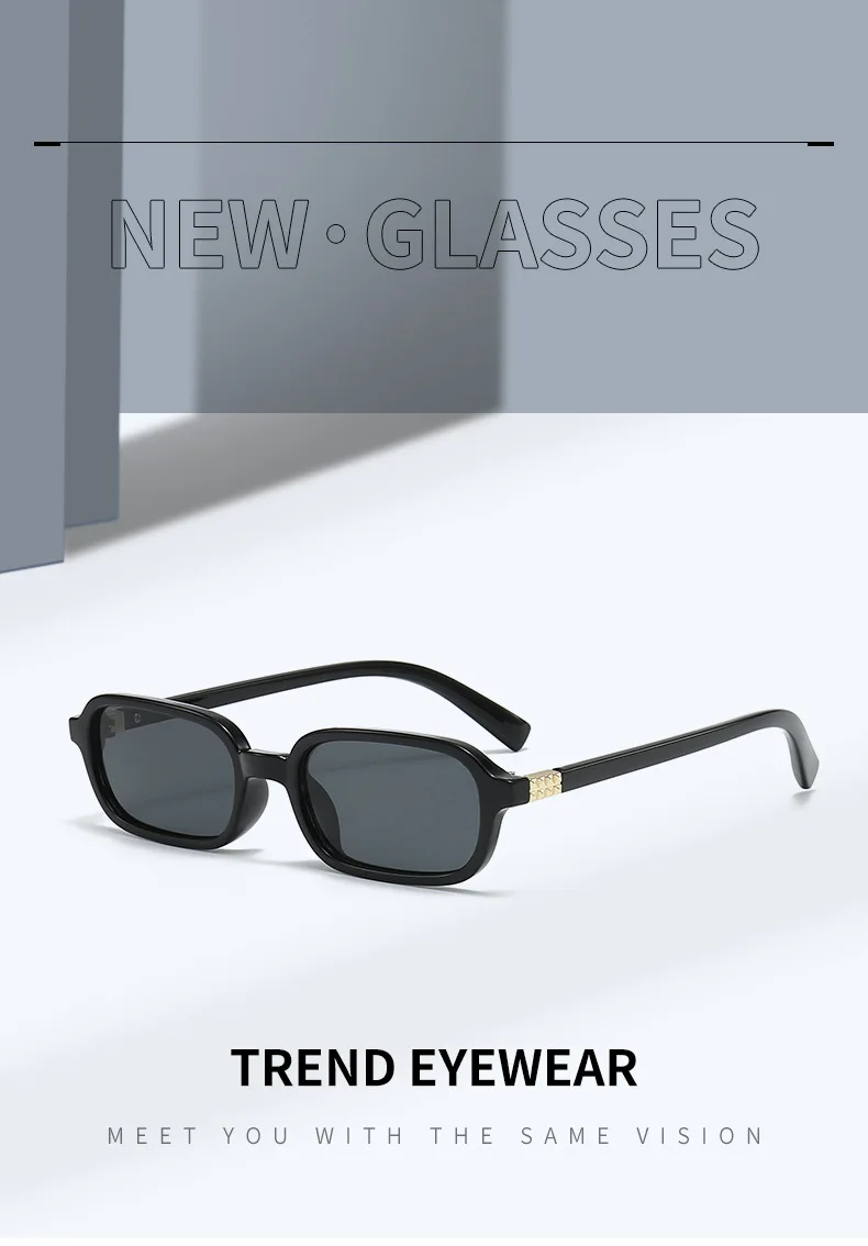 Vintage Rechteck Sonnenbrille Frauen 2024, Marke Designer Kleine Oval Anti Blaues Licht Gläser Retro Mode Männer Leopard Eyegalsses – Detail 2