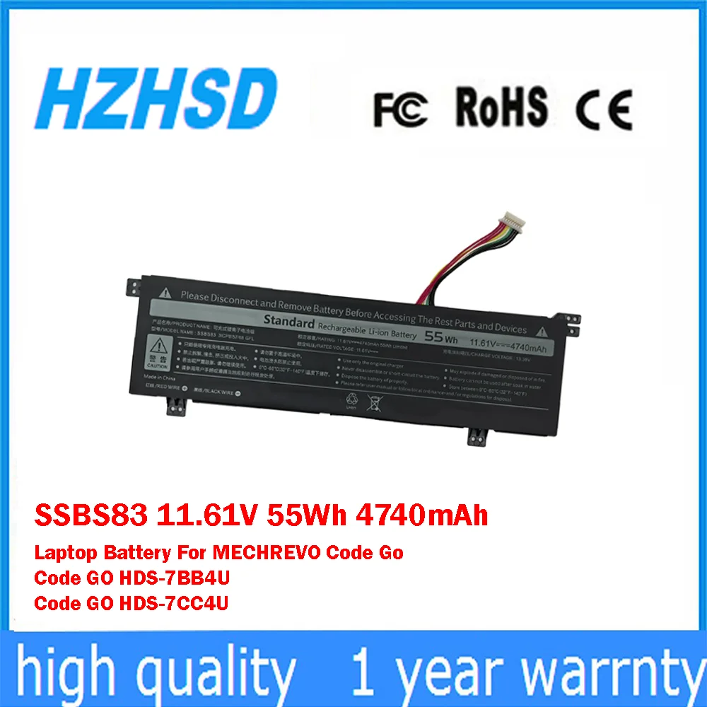 

SSBS83 11,61 В 55 Втч 4740 мАч Аккумулятор для ноутбука MECHREVO Code Go Code GO HDS-7BB4U Код GO HDS-7CC4U