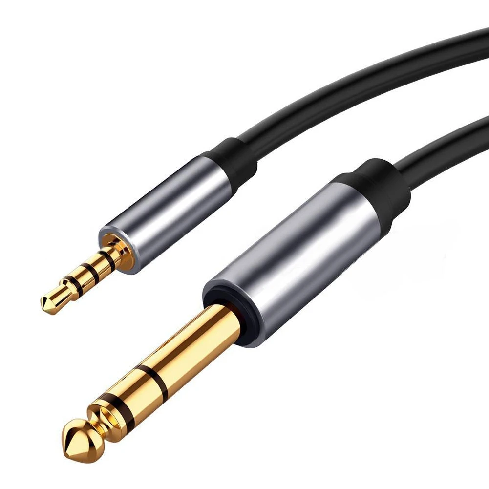 3.5mm do 6.35mm Adapter Audio kabel pomocniczy do telefonu komórkowego wzmacniacz komputerowy głośniki 3.5 Jack do 6.5 Jack męski kabel Audio