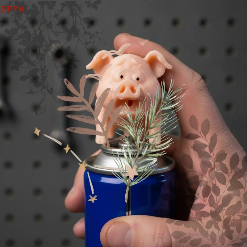 3D Printing Nozzle - หัวฉีดสเปรย์พิมพ์ 3 มิติ รูปหมูน่ารัก ตลก ใช้ได้กับวาล์วสเปรย์ทั่วไปหลายชนิด