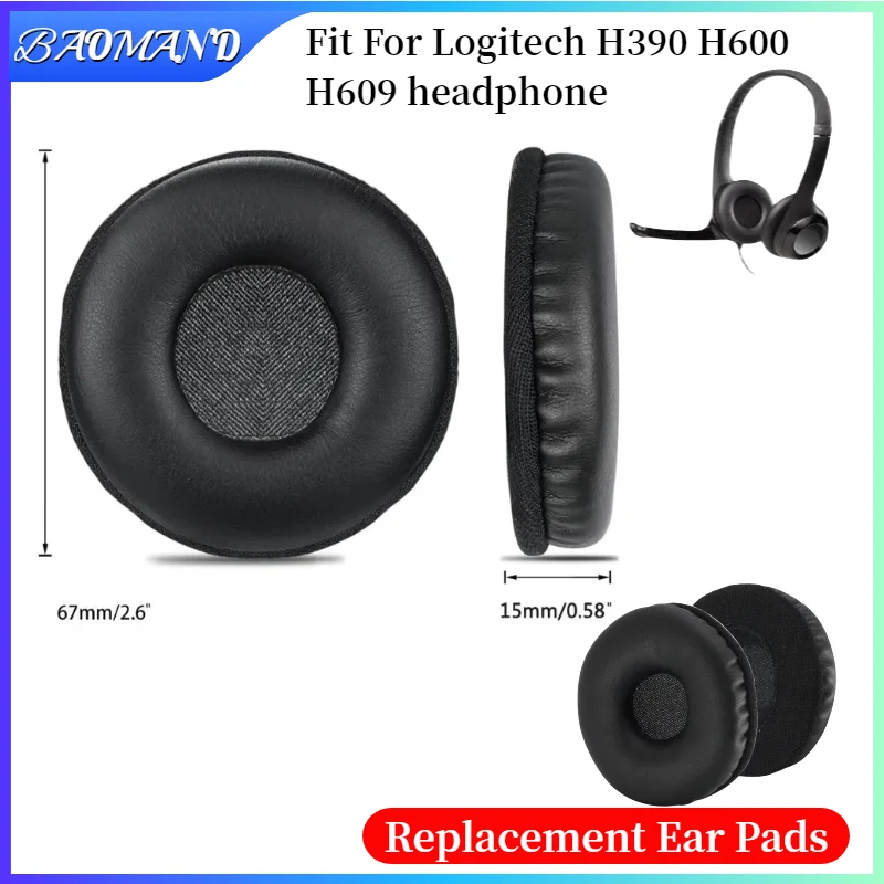 

Replacement Ear Pads Cushions for Logitech H390 H600 H609 Headphone Softer Protein Leather Earpads