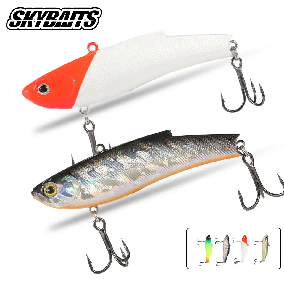 SKYBAITS 1PCS VIB Fishing Lure 8CM/23G 9CM/33G Artificial Bass Wobblers Long Casting Vibration Swimbait Pike Plastic Hard Bait