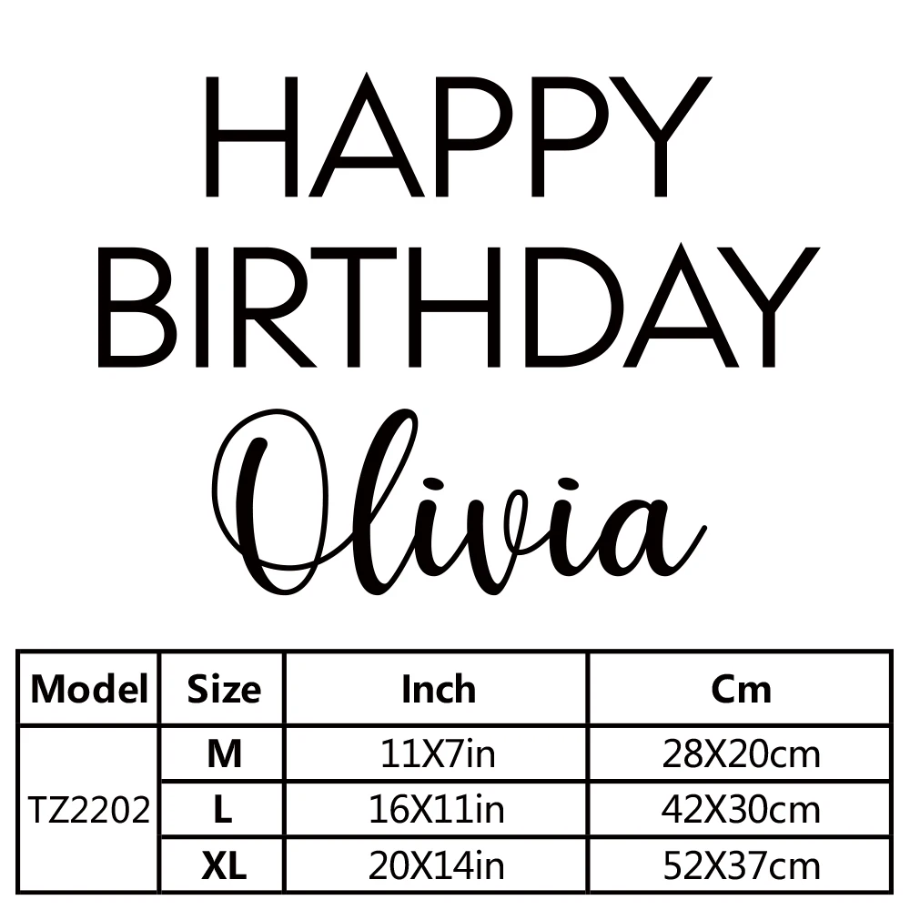 1pc Diy Personalize Custom Name HAPPY BIRTHDAY Family Wall Stickers Mural Art Home Decor For Hallway Wall Decoration Murals