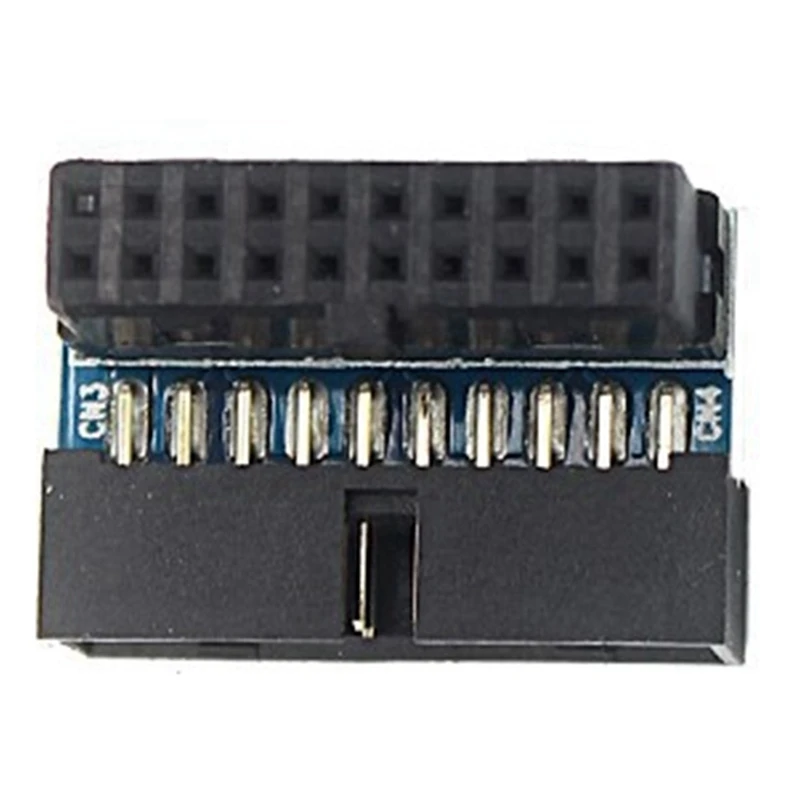 USB 3.0 90 Degree Adapter Black USB 3.0 20Pin Male To Female L Turn Right Angle Power Adapter Motherboard Down Angled