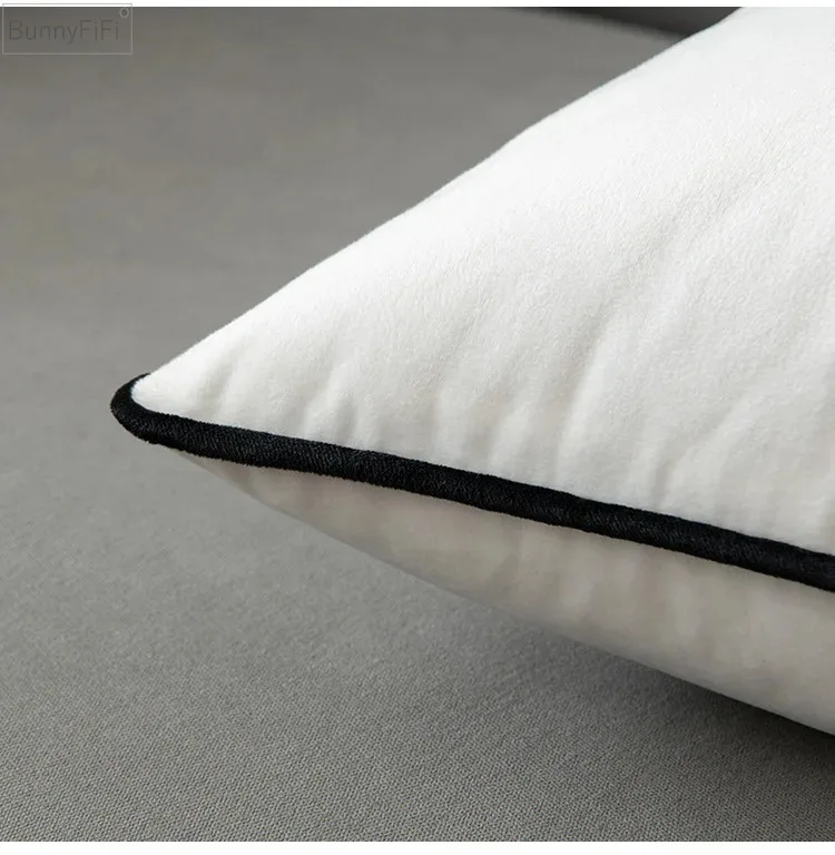 Black White Solid Velvet Pillow Cover Home Decoration Cushion Cover Velour Pillowcase Living Room Sofa Pillow 45x45 /50x50/30x50