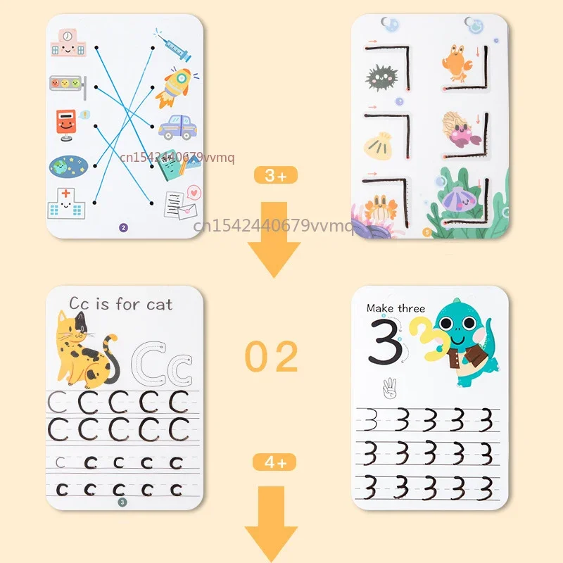 Pen Control Training Book for Preschool Children Magical Tracing Workbook Reusable Write and Improve Children's Concentration