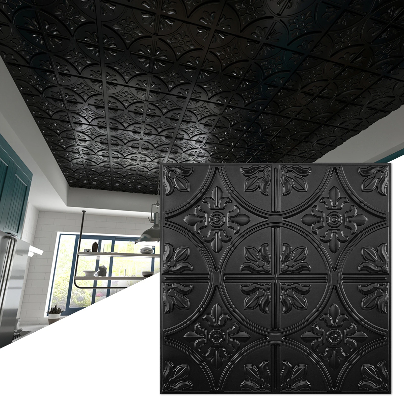 

Art3d 2x2 фута декоративная потолочная плитка, клеевая настенная панель из ПВХ для ванной комнаты, простая установка, легкий вес, водонепроницаемый