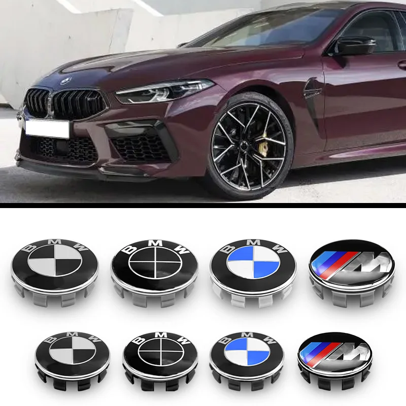 4pcs 56mm 68mm BMW Badge Car Wheel Center Hub Cap Auto Rim Covers For bmw M F30 F20 F10 G30 E36 E46 E39 E53 E60 E90 E60 X1 X3 X5