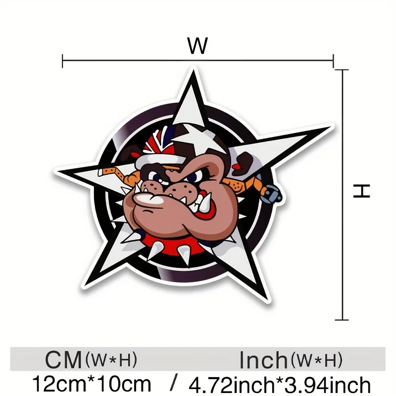 قطعة واحدة "ملصق سيارة عصري بولدوج ستار، ملصق تلقائي كرتوني، ملصق سيارة رائع للتخصيص، عنصر نمط السيارة المميز"