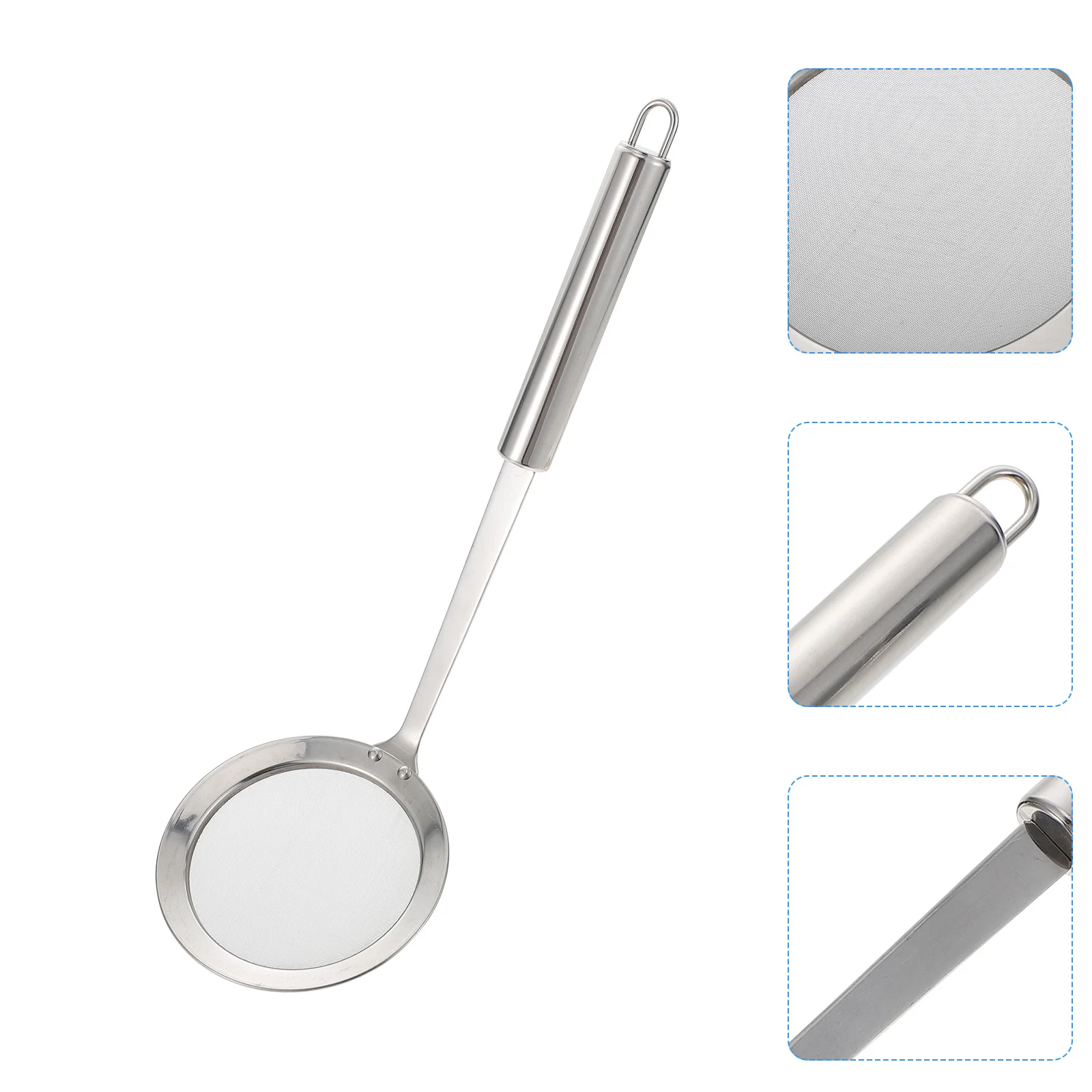 304 Stainless Steel Skimmer Long Handle Mesh Strainer for Skimming Grease and 10cm skimmer kitchen fine mesh strainer