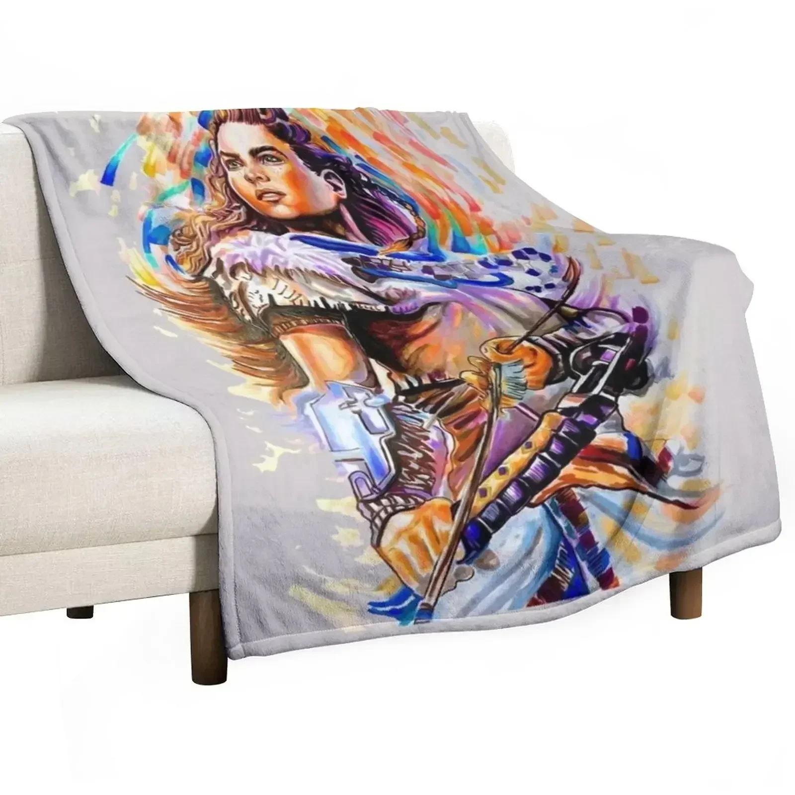 

Aloy - Horizon zero dawn Throw Blanket Cozy Throw Blanket Birthday Gift for Him Her
