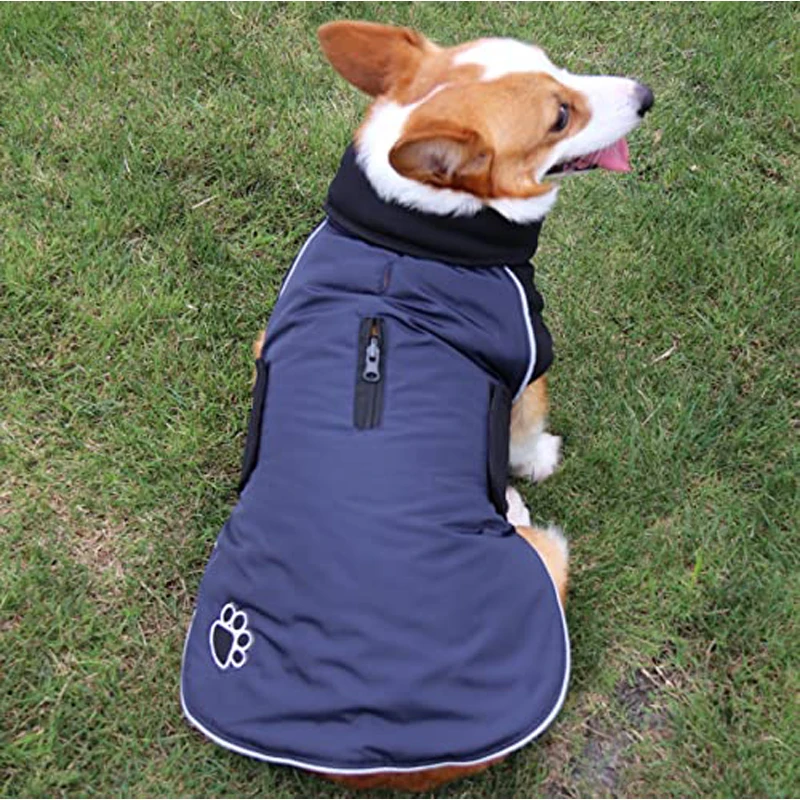 Benepaw Winter Turtleneck Dog Coat Warm Waterproof Cold Weather Pet Jacket Reversible Dog Clothes For Small Medium Large Dogs