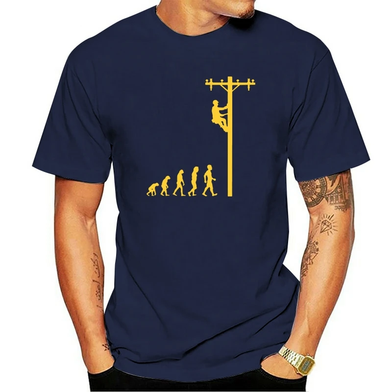 

Evolution Lineman Electrician Funny T-Shirt Cotton Clothes O-Neck Men's T Shirts Fashion Tops Oversized Man Tshirt Casual