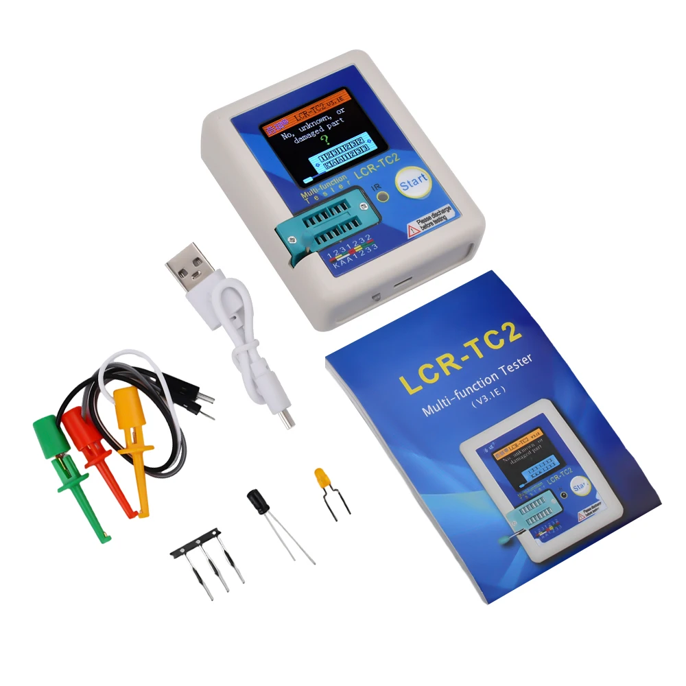 LCR-TC2/MTT Transistor Tester Multimeter Bunte Display Für Diode Triode MOS/PNP/NPN Kondensator Widerstand Transistor Dropship