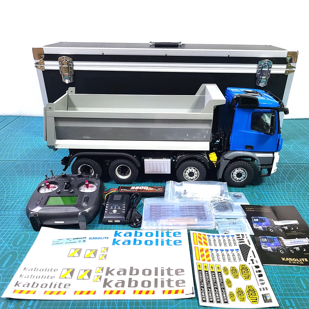 

Huina Kabolite K3366 8x8 1/14 RC Hydraulic Dump Truck Metal Truck Model with Lights and Sound Boy RC Car Toys In Stock