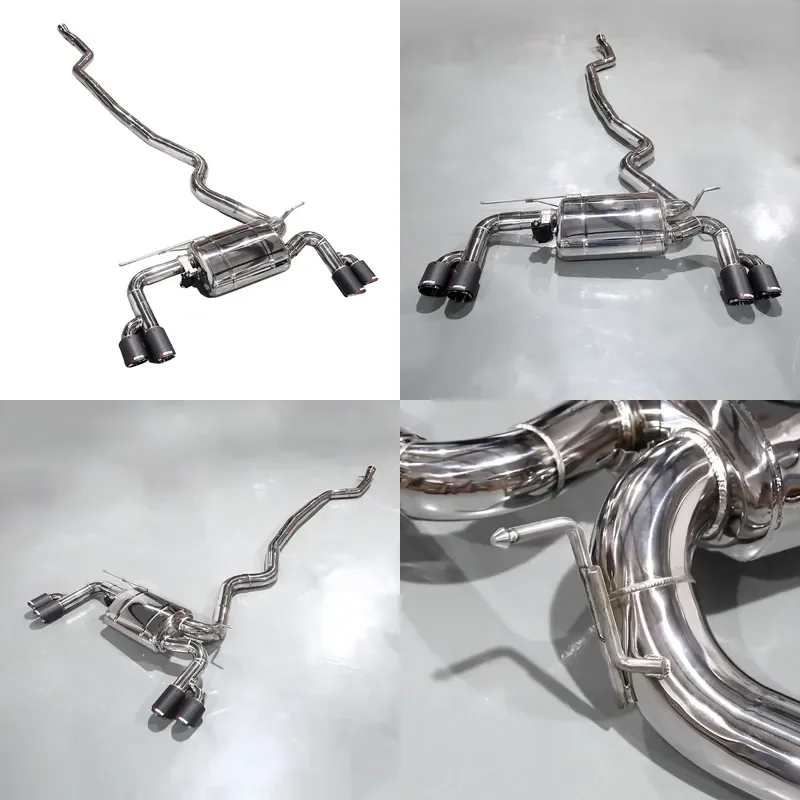 KYOSTAR Valvetronic Cat-Back Exhaust System Quad MP Style Tips Fit BMW 3 Series F30 F31 320i 330i B48 2.0T Stainless Steel