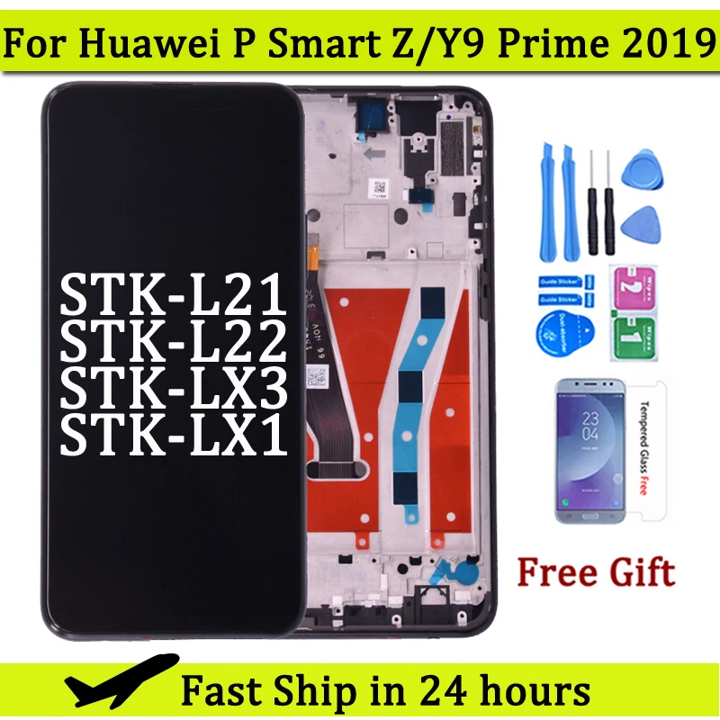 

Original 6.59 inch For Huawei Y9 Prime 2019 LCD Display Touch Screen Digitizer Assembly Frame For Huawei P Smart Z lcd